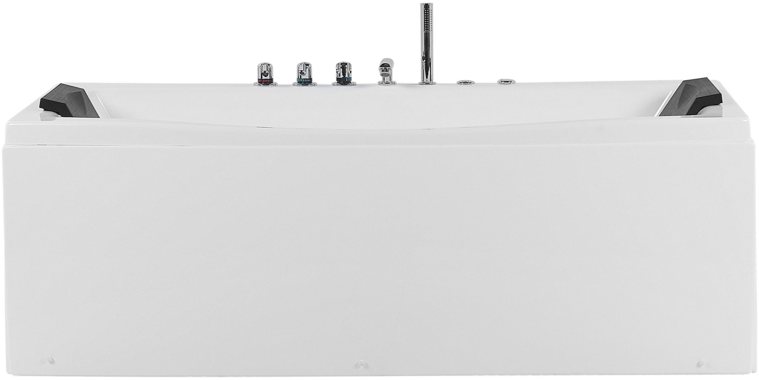 Whirlpool Badewanne weiß mit LED rechteckig 173 x 82 cm MOOR Bild 1