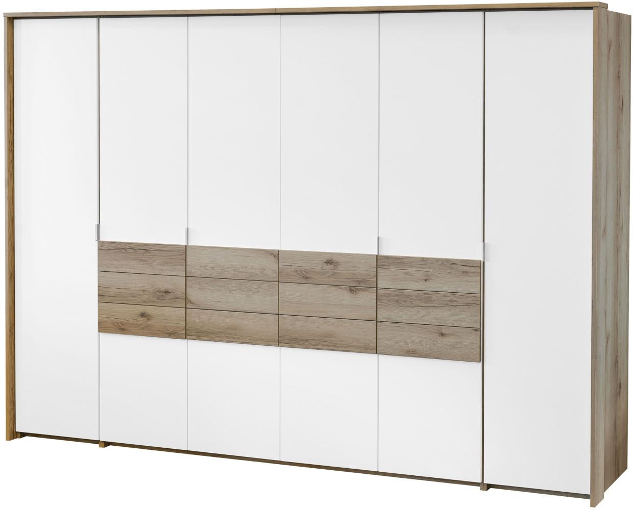 Kleiderschrank Namakos 310 (Farbe: Eiche Grand Natural / Weiß + Eiche Grand Natural) Bild 1