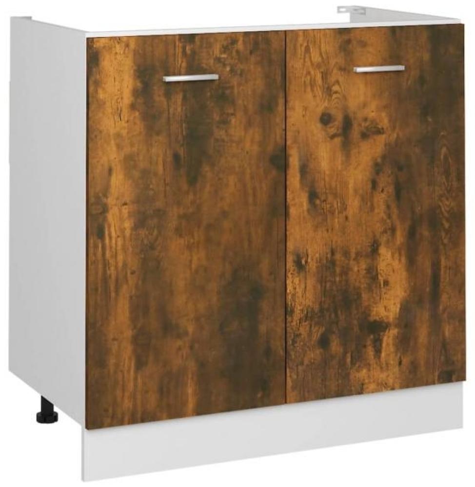 vidaXL Spülenunterschrank Räuchereiche 80x46x81,5 cm Holzwerkstoff 815564 Bild 1