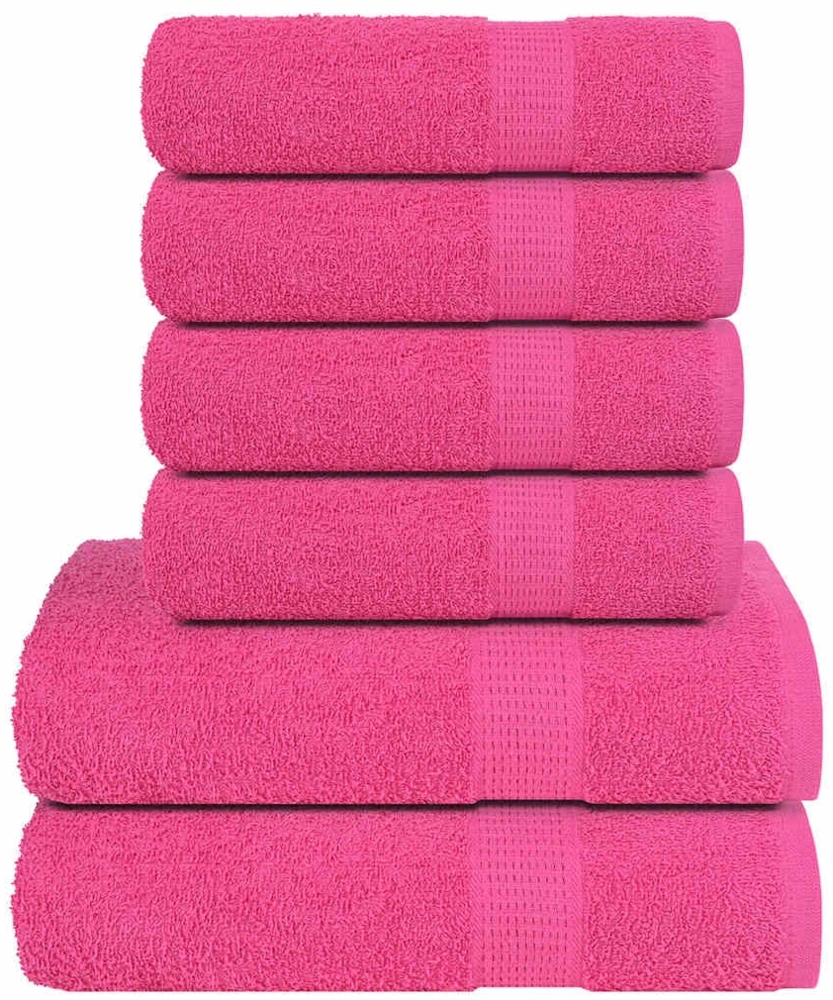 vidaXL 12-tlg. Handtuch-Set Rosa 360 g/m² 100% Baumwolle 137094 Bild 1