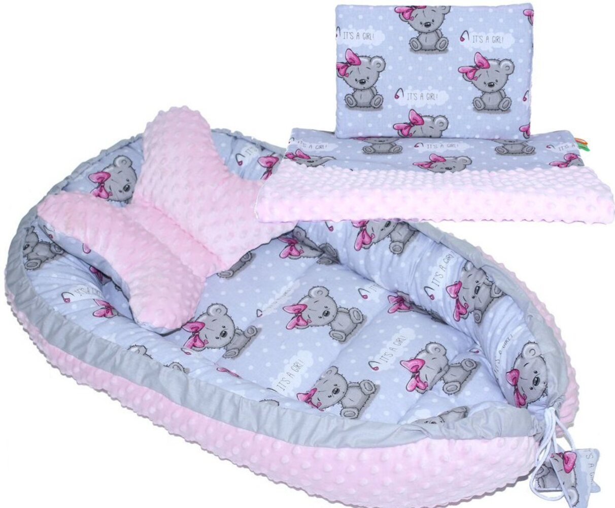 Primawela Bettnestchen Baby MINKY Nestchen Kokon Kuschelnest Kissen Decke Schmetterlingkissen Bild 1