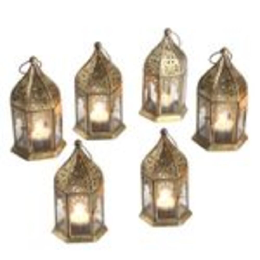Orientalische Glas-Windlichter Nael Transparent 6er Set Bild 1