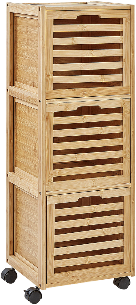 Badezimmerschrank SHAWNEE 32 cm 30 cm 90 cm Heller Holzfarbton Bild 1