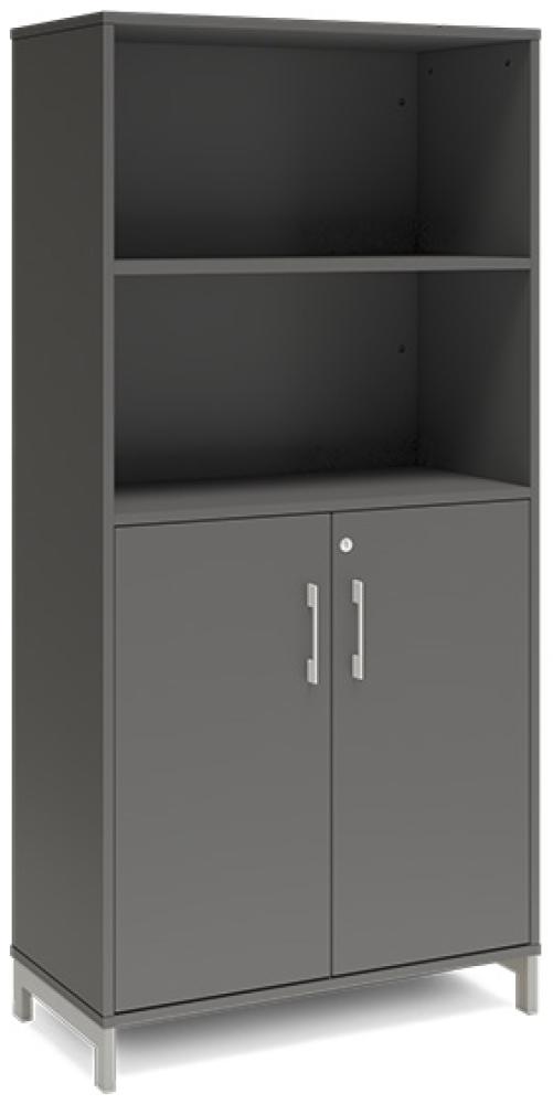 Büroschrank DNA 800x1660 mm Anthrazit/Weiß 4A4/2A4 Bild 1