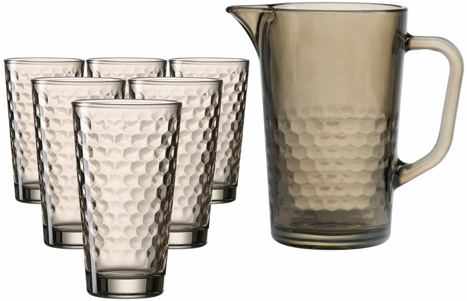 Ritzenhoff & Breker Favo Krug- und Longdrinkglasset 7-teilig braun - DS Bild 1