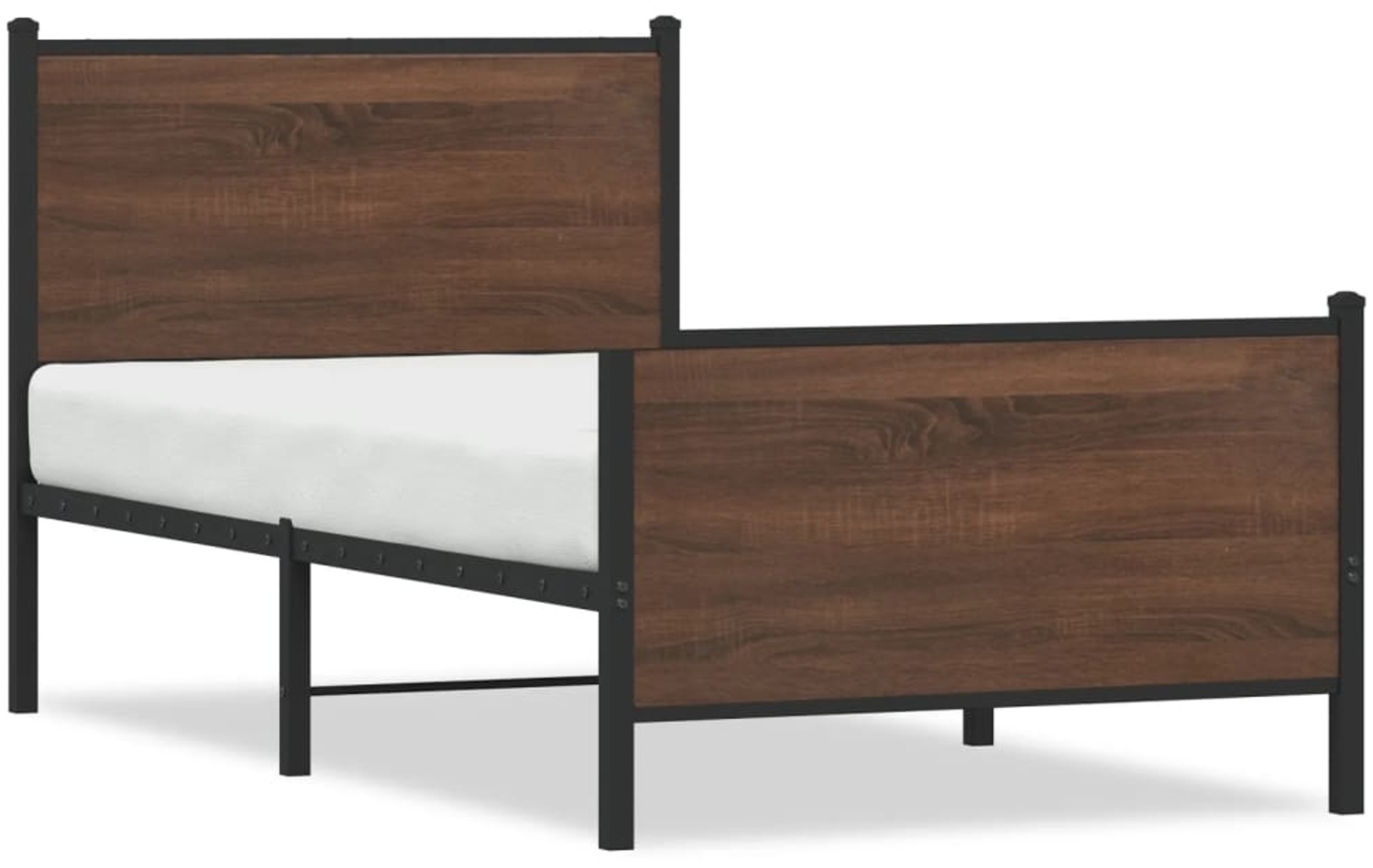 vidaXL Metallbett ohne Matratze Braun Eichen-Optik 100x190 cm 4007777 Bild 1
