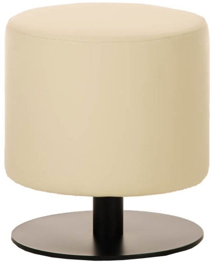 Sitzhocker - Max 2 - Hocker Rundhocker Kunstleder Creme 38x38 cm Bild 1