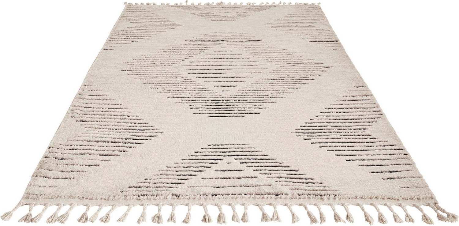 Guido Maria Kretschmer Home&Living Teppich Yule, rechteckig, Höhe: 19 mm, Hoch-Tief-Effekt mit Fransen, pflegeleicht, elegant, weiche Haptik Bild 1