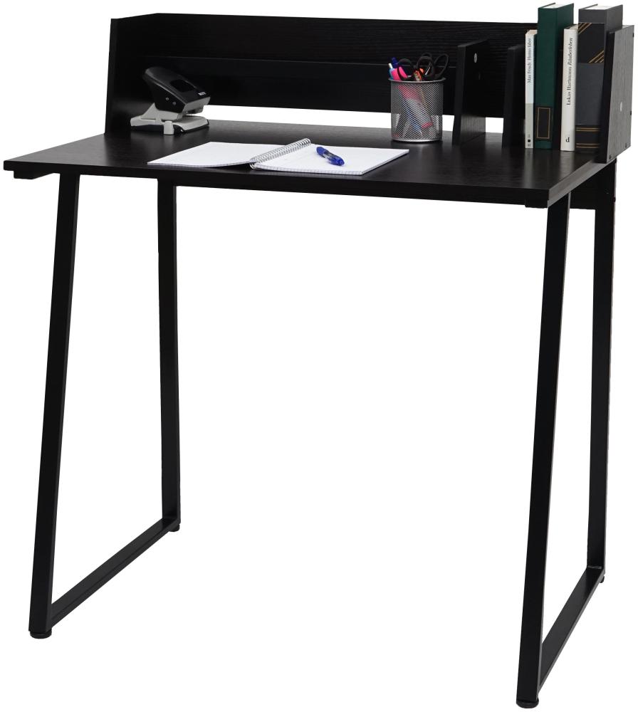 Schreibtisch HWC-K69, Laptoptisch Bürotisch, 82x51cm 3D-Struktur, Metall MDF ~ schwarz Bild 1