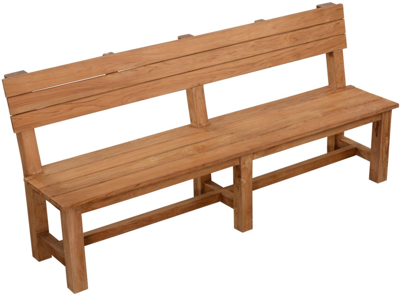 Inko Teakholz-Sitzbank Abacus recyceltes Teak 200x54,5x89,5 cm Gartenbank Holzbank Bild 1