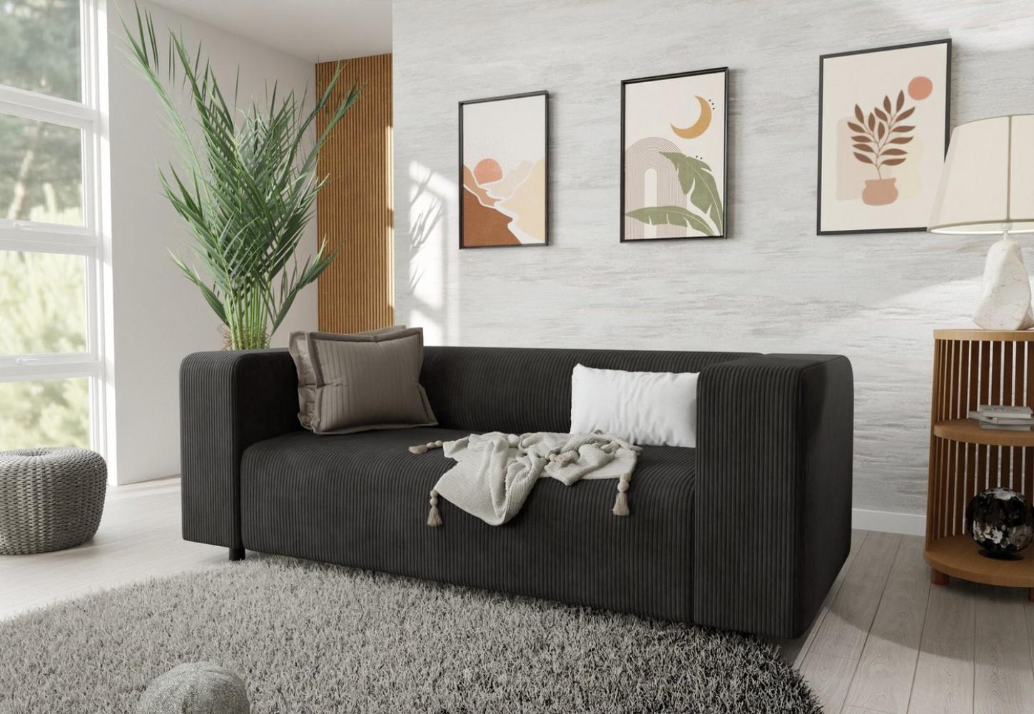 S-Style Möbel 2-Sitzer Sofa Gustav aus Cord-Stoff mit bequemem Sitz, mit Wellenfederung Bild 1