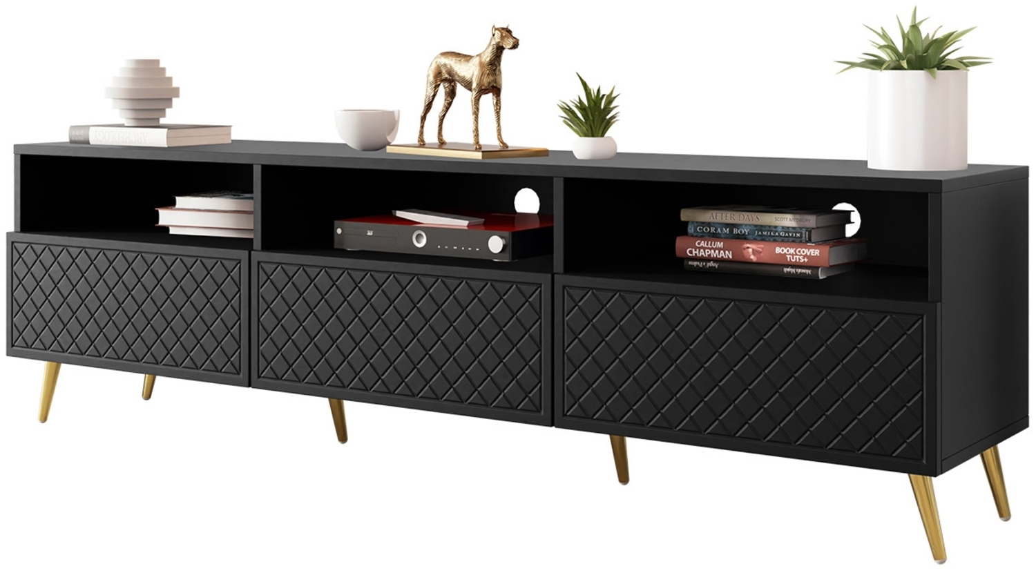 TV-Lowboard Temerra 3K (Farbe: Schwarz) Bild 1