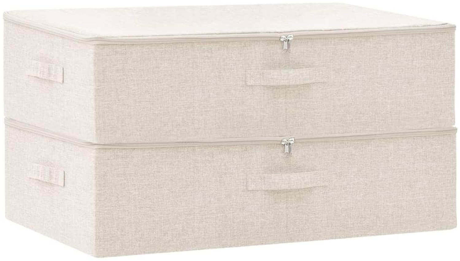 vidaXL Aufbewahrungsboxen 2 Stk. Stoff 70x40x18 cm Creme 332908 Bild 1
