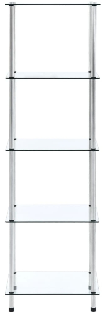 vidaXL Regal mit 5 Ablagen Transparent 40x40x130 cm Hartglas 249506 Bild 1