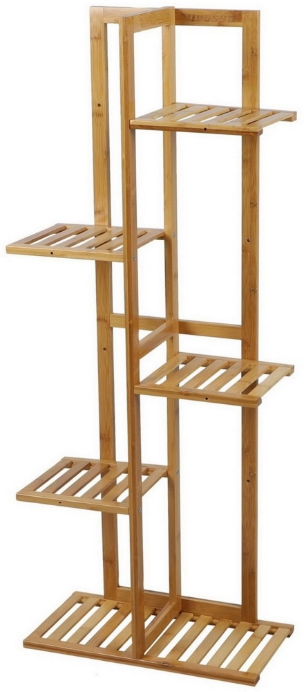 Bambou&Co Standregal Blumenregal Pflanzenregal Blumenständer Dekoregal, B40 x T21 x H80 cm, max Belastbarkeit pro Ablage 5 Kg, 5-stockig Bild 1