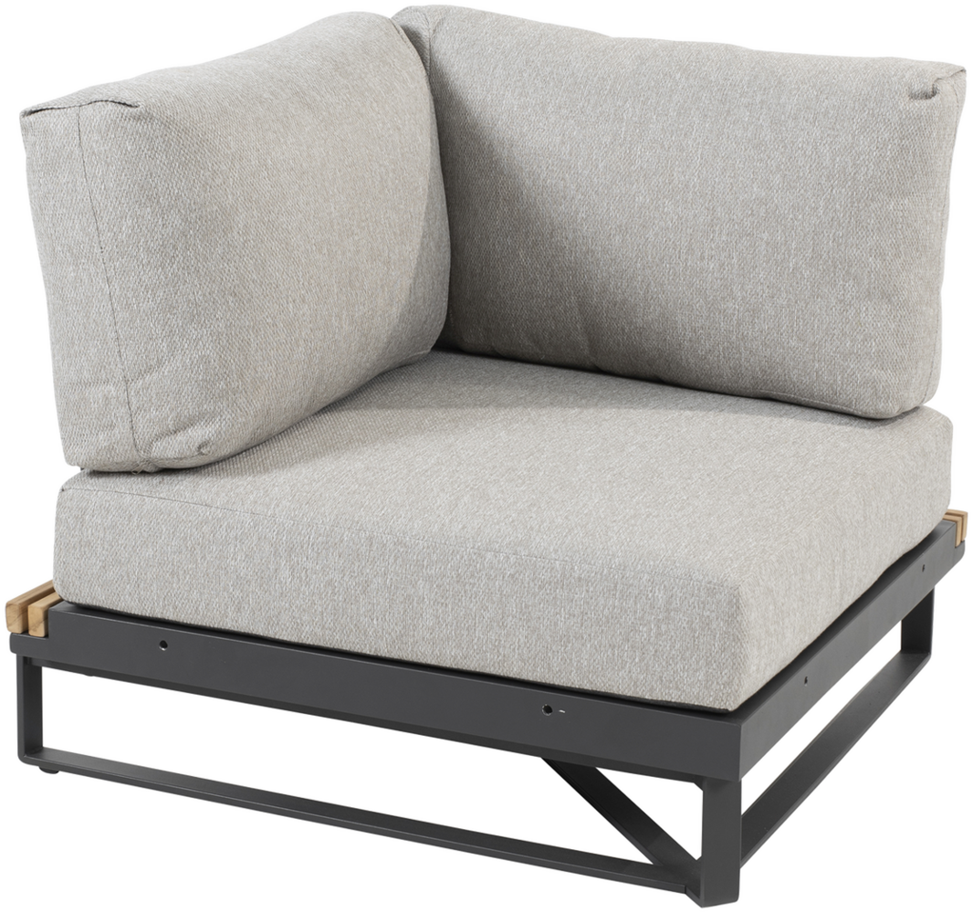 OSAKA Loungeecke, Aluminiumgestell pulverbeschichtet in Anthrazit, Inklusive Auflage und Kissen Bild 1
