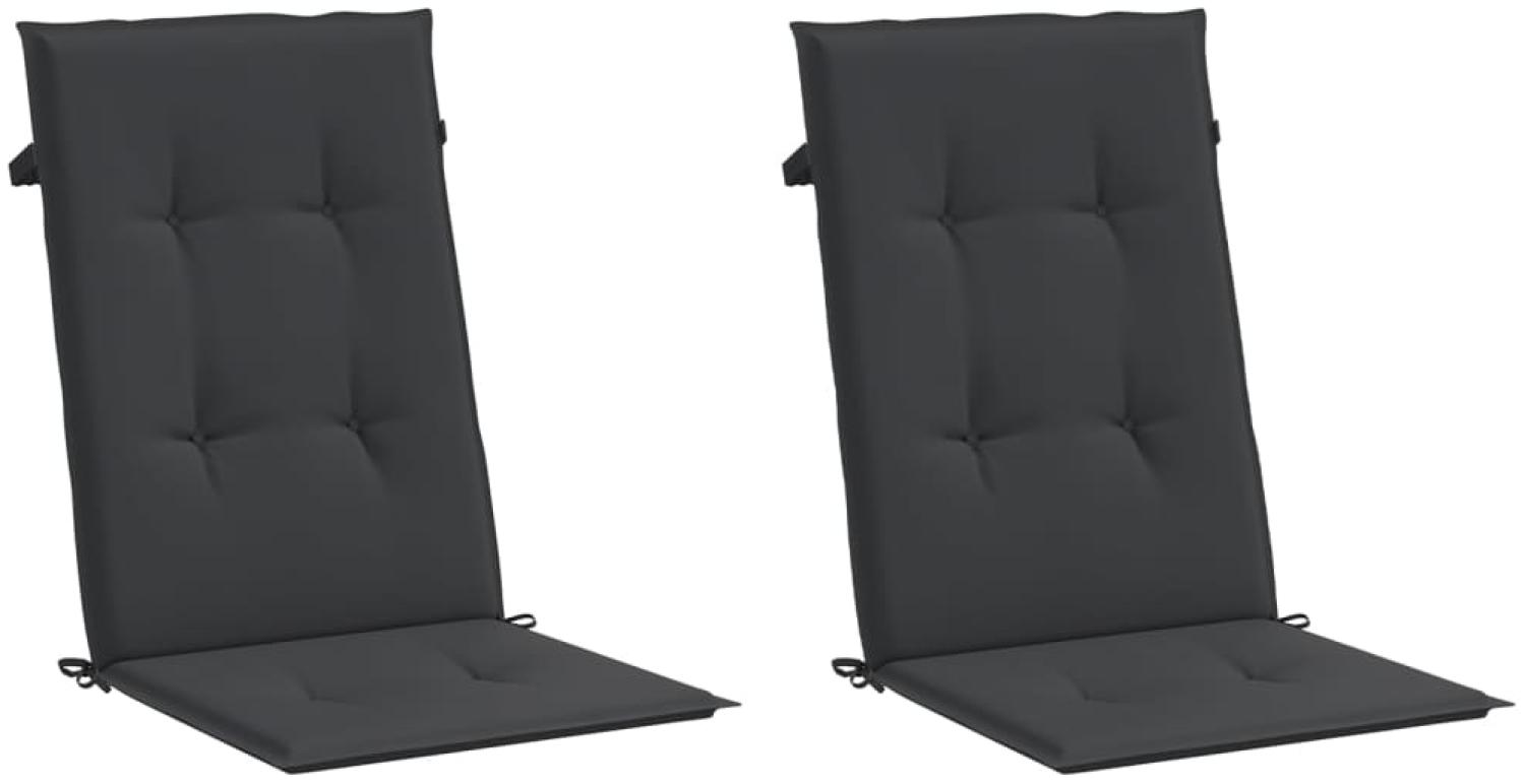 vidaXL Gartenstuhlauflagen für Hochlehner 2 Stk. Schwarz 120x50x3 cm 47538 Bild 1