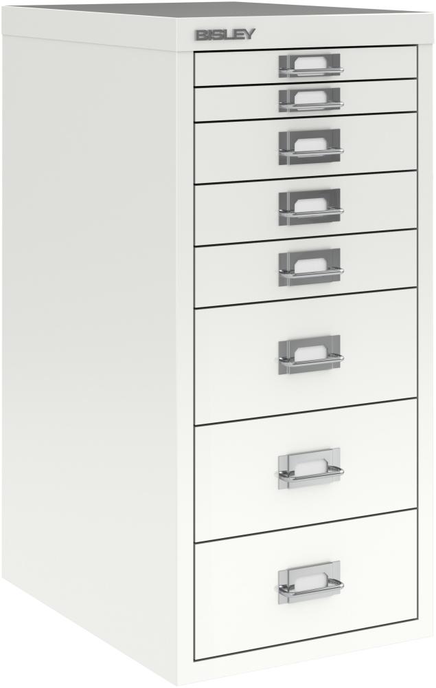 Bisley MultiDrawer™, 29er Serie, DIN A4, 8 Schubladen, Farbe verkehrsweiß Bild 1