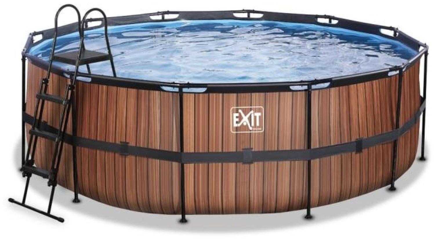 Exit Stahlrahmen Aufstellpool | Braun | 122 cm | Inkl. Sandfilteranlage Bild 1