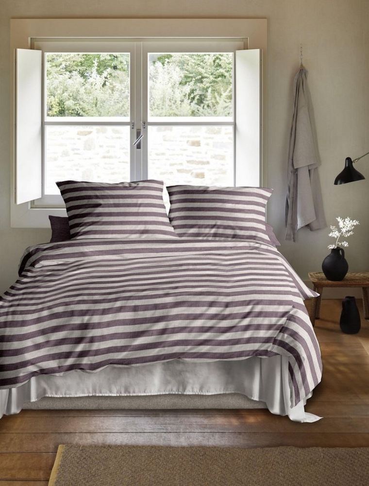 Irisette Mako-Satin Bettwäsche Set Wave-HK 8559 mauve 135 x 200 cm + 1 Kissenbezug 80x80 cm Bild 1