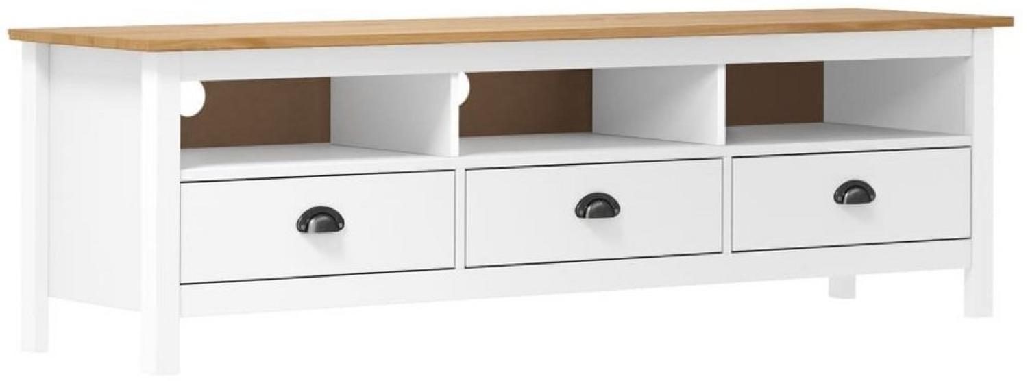 vidaXL TV-Schrank Hill Weiß 158x40x47 cm Massivholz Kiefer 288930 Bild 1