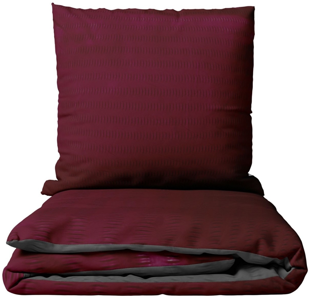 Leonado Vicenti Bettwäsche Allergiker geeignet, Seersucker, 3 teilig, bügel- und knitterfrei, Einfarbig mit Wendeseite Bild 1