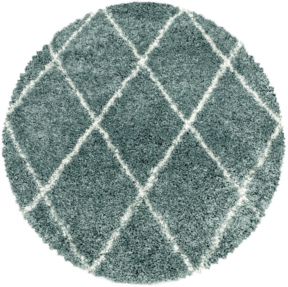 Hochflor Teppich Adriana rund - 200 cm Durchmesser - Blau Bild 1