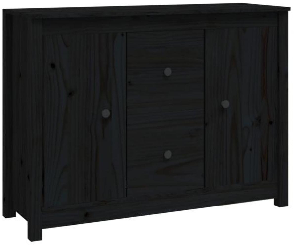 Sideboard Schwarz 100x35x74 cm Massivholz Kiefer [814568] Bild 1