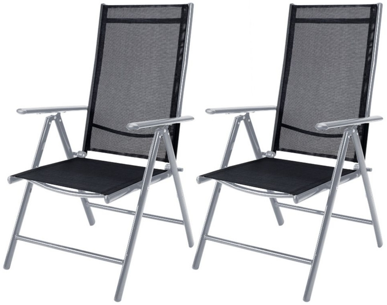 Casaria 2er Set Gartenstuhl Bern Silber Bild 1