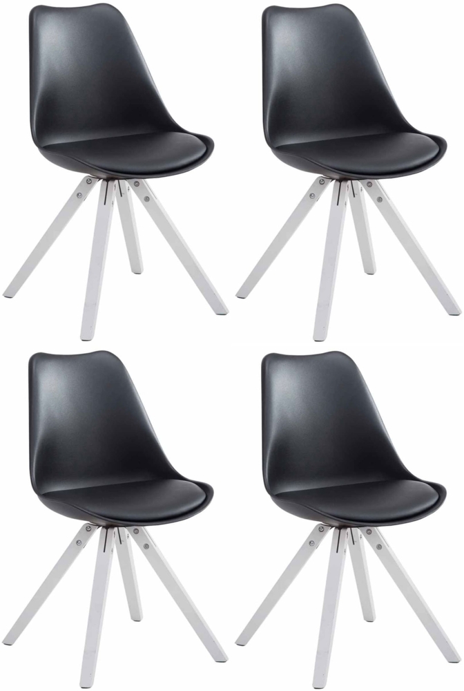 4er Set Stühle Toulouse Kunstleder weiß Square [320108] Bild 1