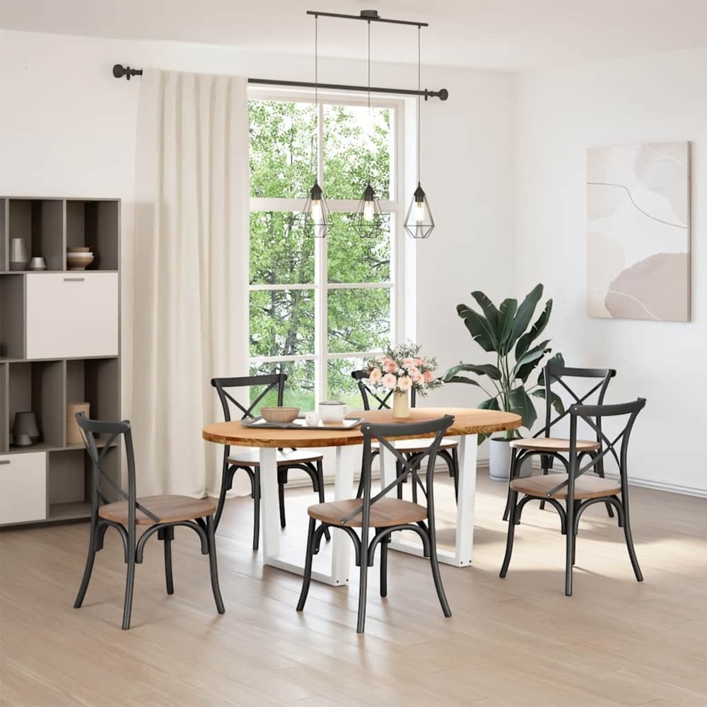 vidaXL Esstisch Hellbraun 180x90x74 cm Massivholz Eiche Oval 3305472 Bild 1