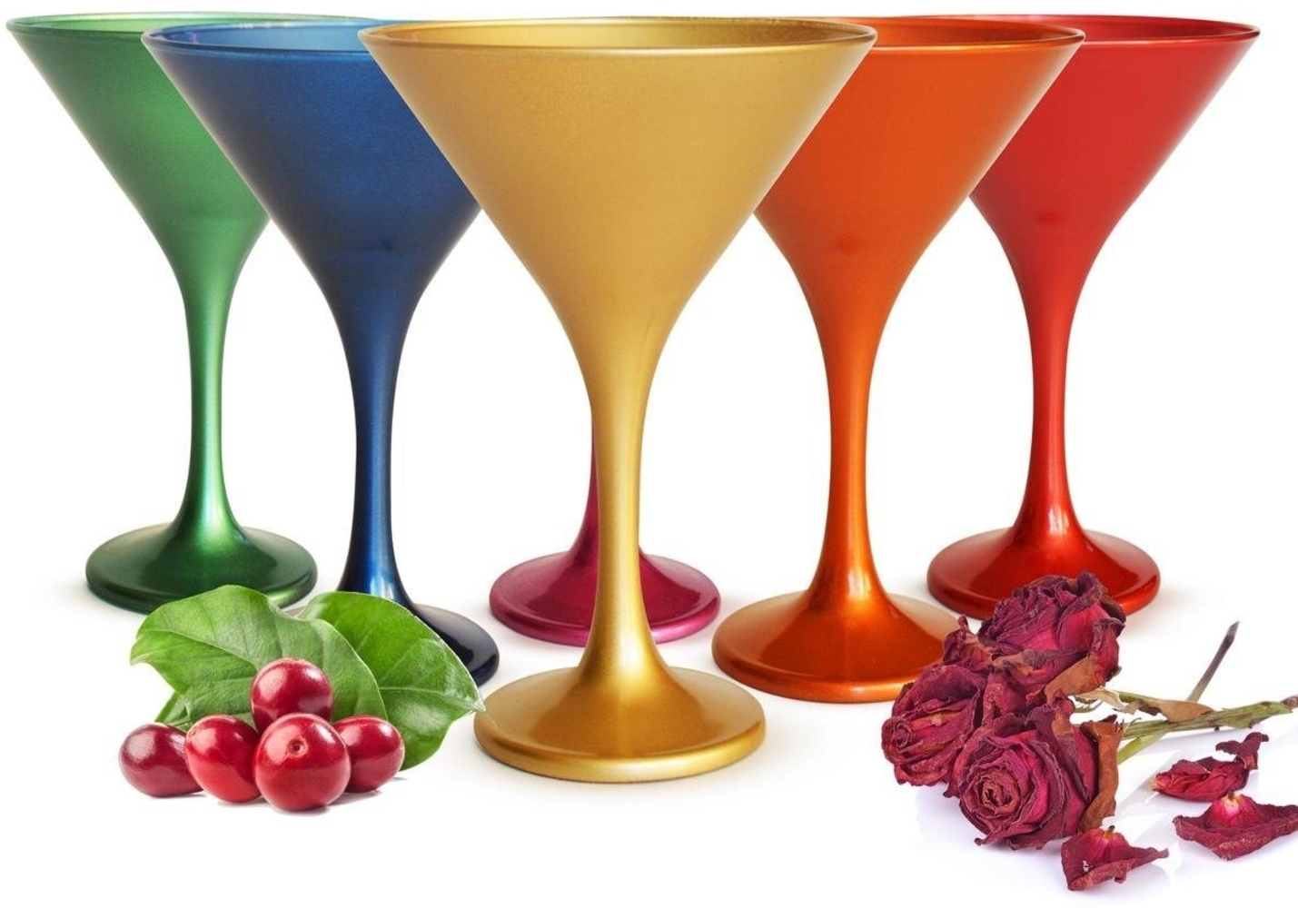 6 bunte Martinigläser Martinischalen Cocktailschale Cocktailgläser Trinkgläser Bild 1