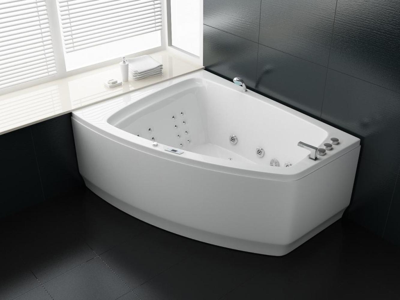 PureHaven Whirlpool 180x140 cm Reinigungsprogramm & Lichttherapie modernes Design Wasserfall 12 Hydrojets Bluetooth-fähiges Soundsystem Bild 1