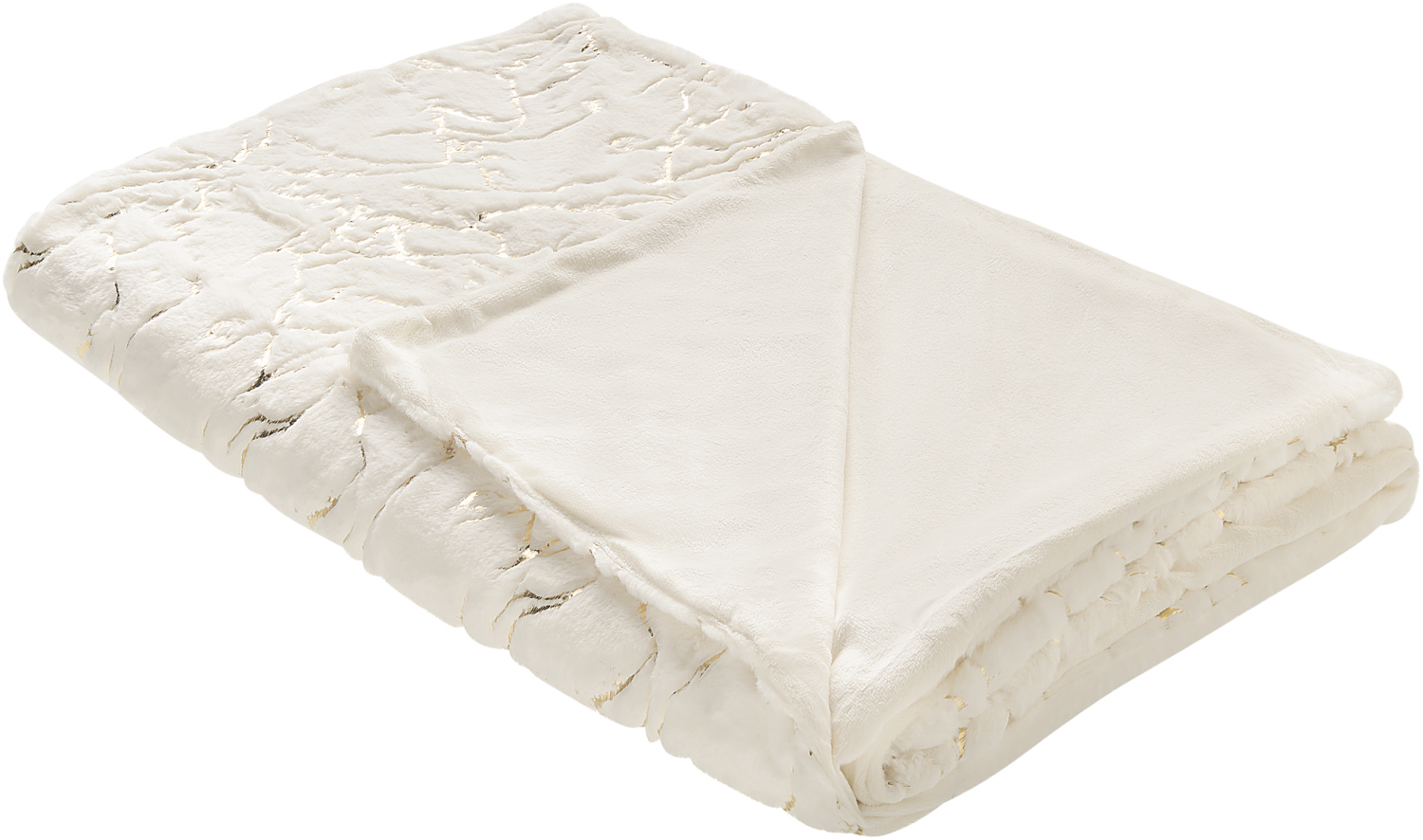 Kuscheldecke GODAVARI Stoff 150 x 200 cm Creme Abstrakt Bild 1