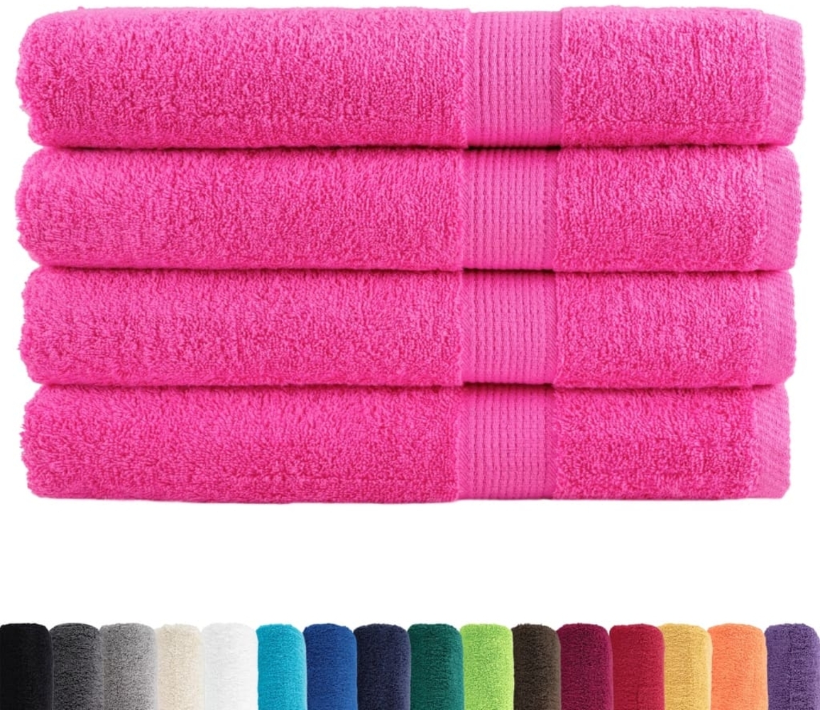 vidaXL Premium-Saunatücher SOLUND 4 Stk. Rosa 80x200 cm 600 g/m² 137531 Bild 1