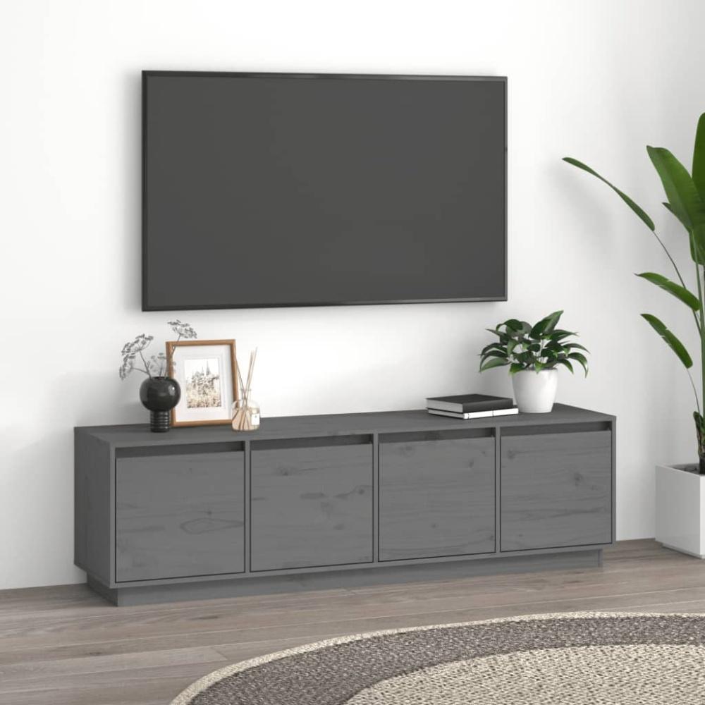 vidaXL TV-Schrank Grau 156x37x45 cm Massivholz Kiefer 814396 Bild 1