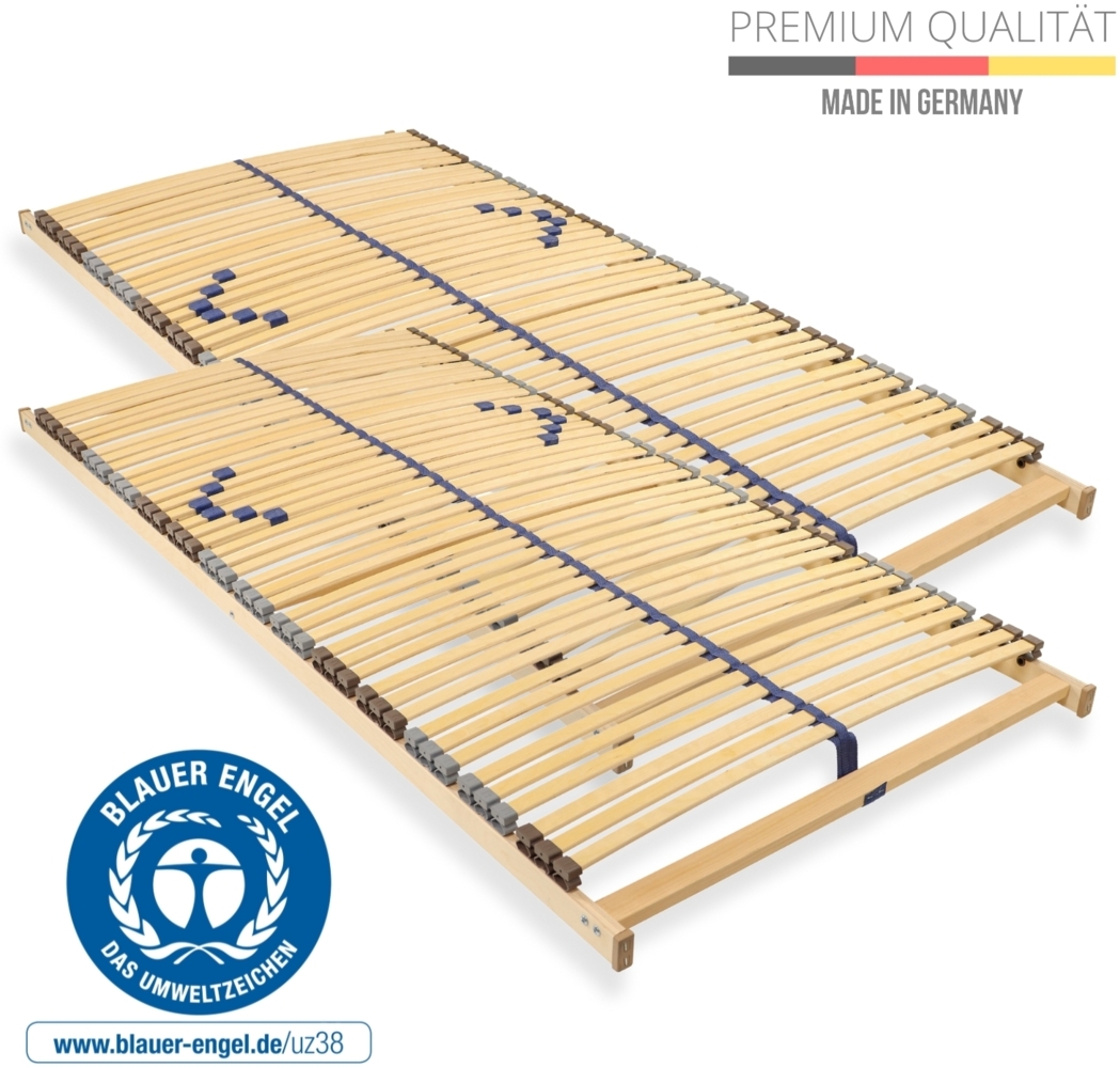Lattenrost 160x200 cm vormontiert Blauer Engel-Zertifizierung 42 Latten 7-Zonen Birkenschichtholz belastbar 150 Kg Made in Germany Bild 1