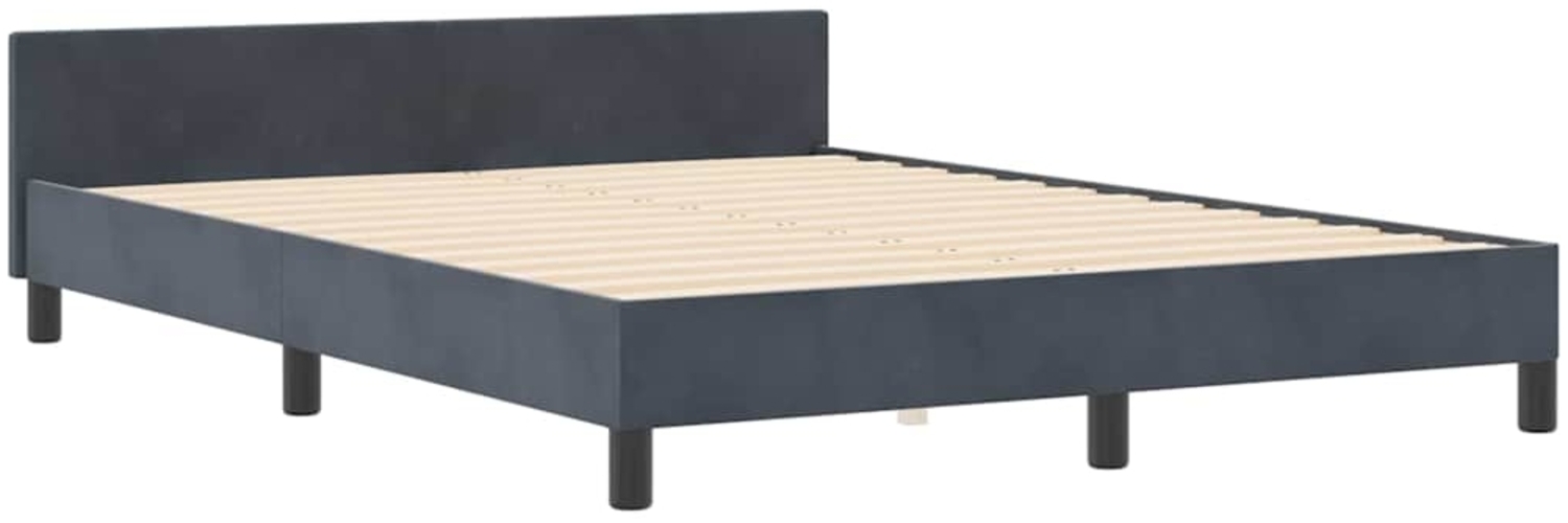 vidaXL Bettgestell mit Kopfteil Dunkelgrau 140 x 200 cm Samt 3344880 Bild 1