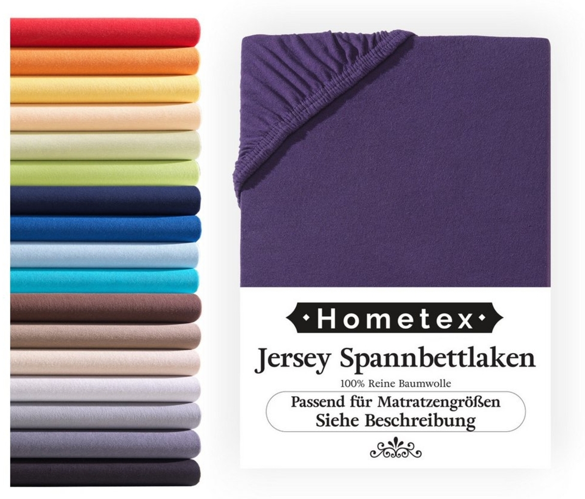Hometex Premium Textiles Spannbettlaken Jersey-Bettlaken aus 100% Baumwolle, Gummizug: rundum, Viele Größen, vielseitige Nutzung Bild 1