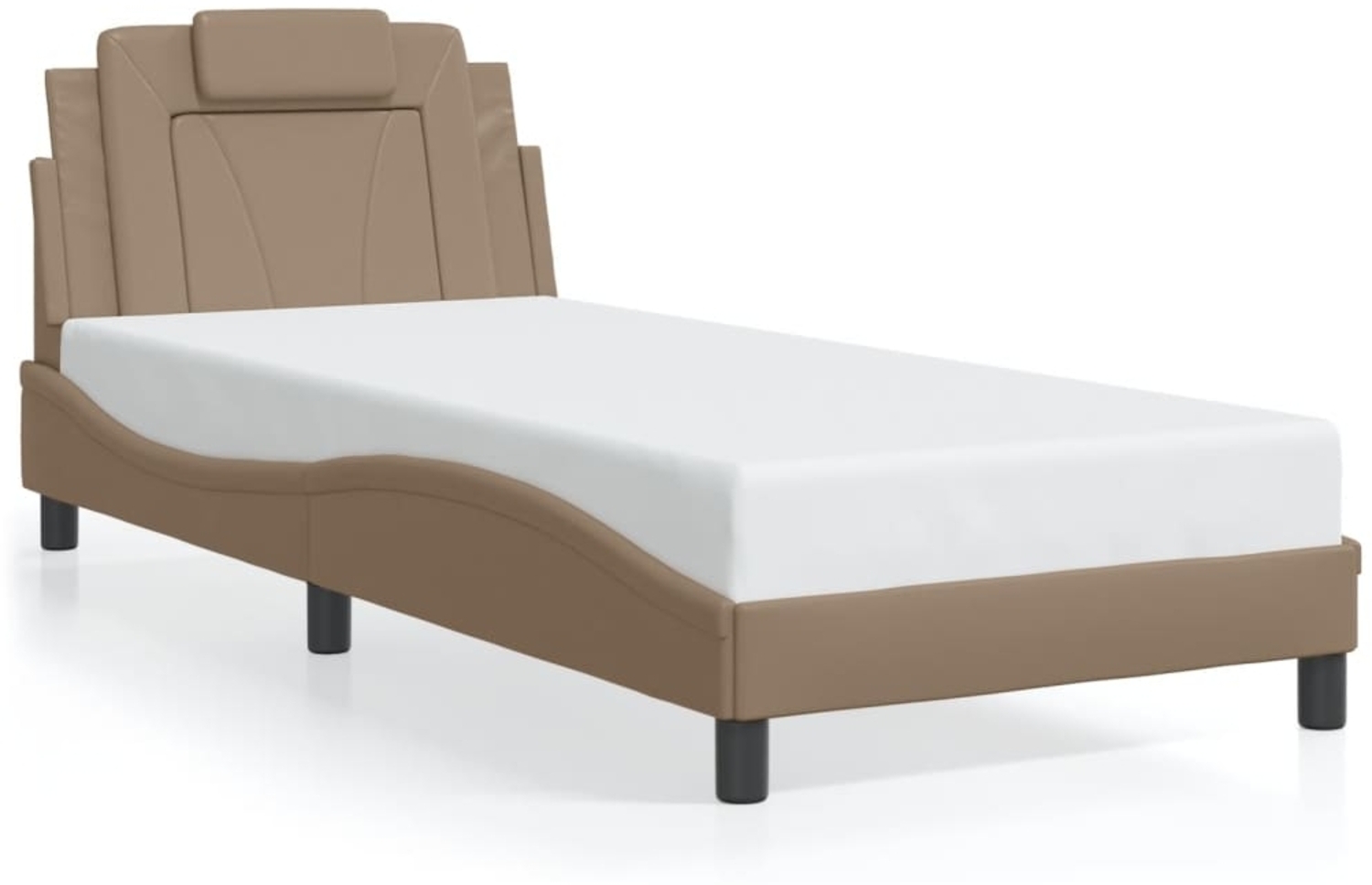 vidaXL Bettgestell "Viana" ohne Matratze Cappuccino-Braun 90x190 cm Kunstleder 3208065 Bild 1
