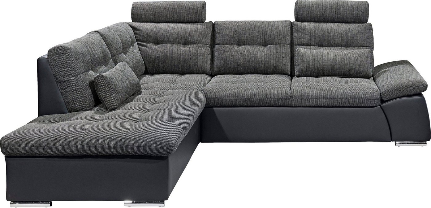 ED EXCITING DESIGN Ecksofa Jakarta L-Form, mit Bettfunktion, Kopfstützen, Nierenkissen etc. Bild 1