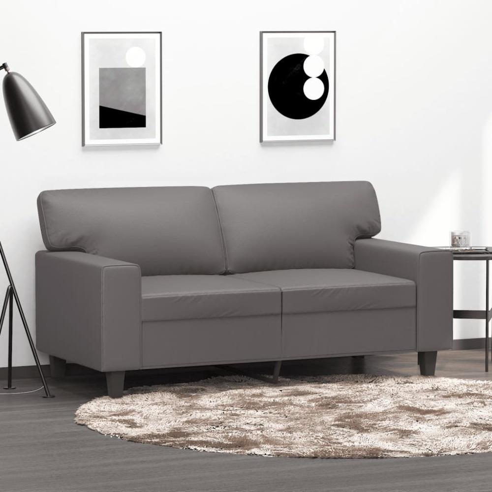 vidaXL Sofa 2-Sitzer, Loungesofa mit Armlehnen Rückenkissen, Grau, 154x80 cm Bild 1