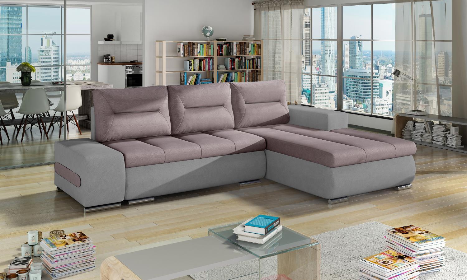 Ottavio, Ecksofa, Eckcouch, Rosa Bild 1