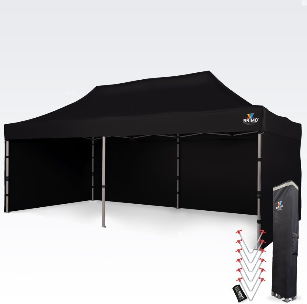 Ausstellungszelt 4x8m - mit 3 Wänden - Schwarz Bild 1