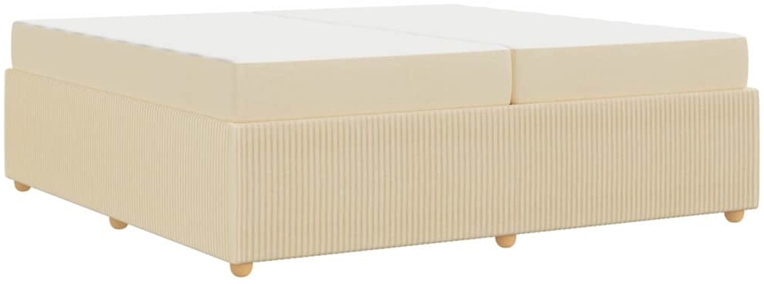 vidaXL Bettrahmen mit Matratze Creme 200 x 200 cm Stoff 3398436 Bild 1