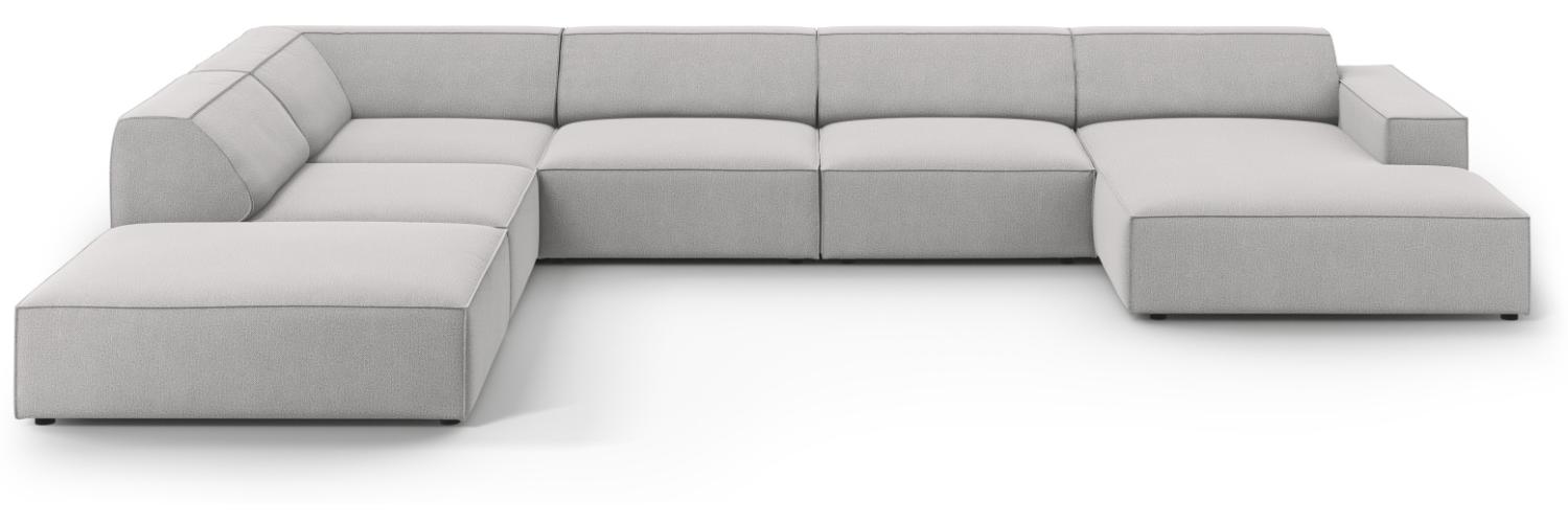 Micadoni 7-Sitzer Panorama Ecksofa Jodie Light Grey Bild 1