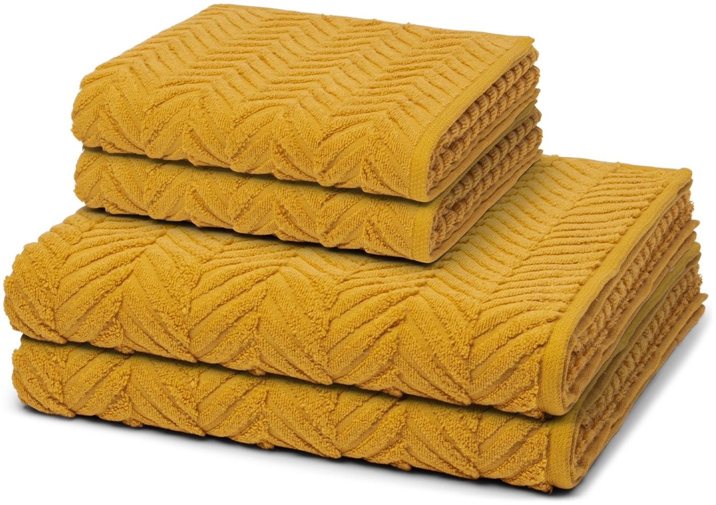 Ross Sensual Skin Zopf 4 tlg. Frottier-Set - 2 X Handtuch (50 X 100cm), 2 X Duschtuch (75 X 140cm) - 500 g/m2 - Senf Bild 1