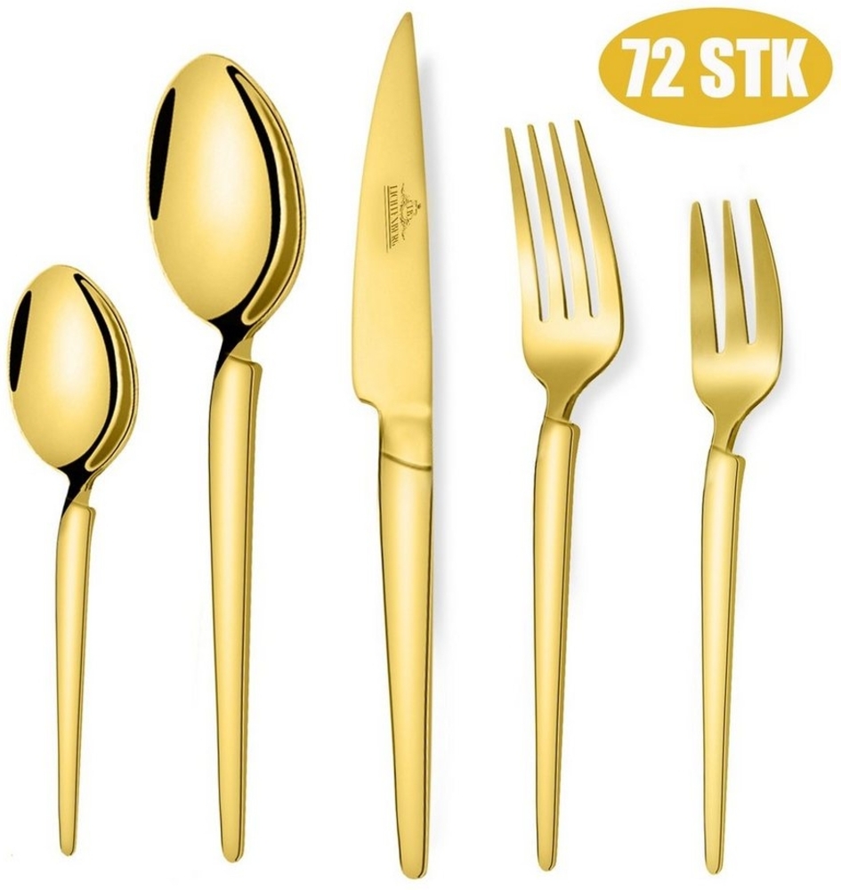 LB LICHTENBERG Besteck-Set 72 teilig Essbesteck Set Für 12 Personen, 18/10 Edelstahl, glänzend, inkl. Messer, Gabel, Löffel, Teelöffel Essbesteck, Spülmaschinenfest Bild 1