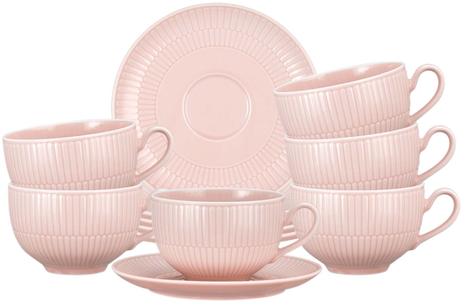 Seltmann Weiden Amina Milchkaffeetasse mit Untertasse 350 ml 6er Set Rosé Bild 1