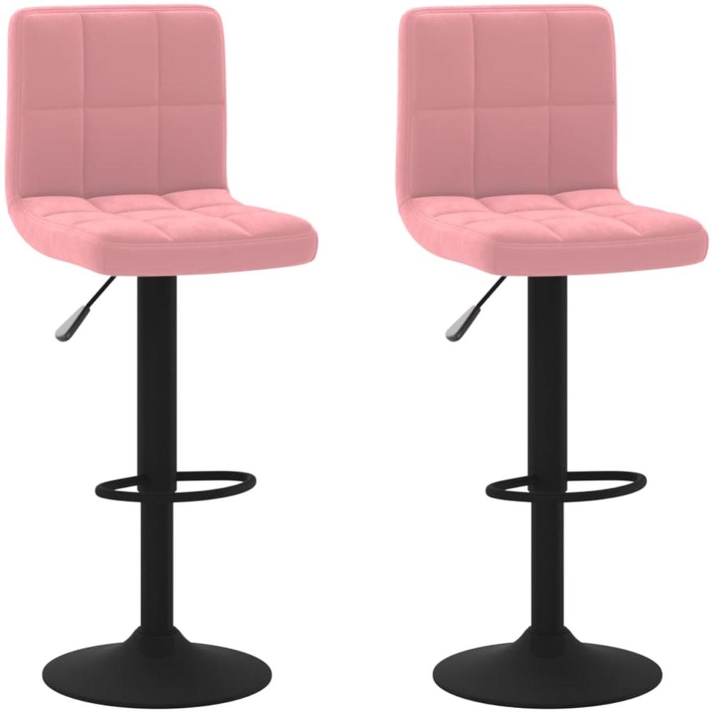 vidaXL Barhocker 2 Stk. Rosa Samt [334310] Bild 1